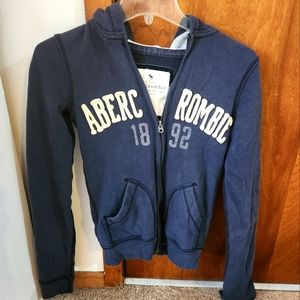 ABERCROMBIE,blue zipup hoodie,size Large fits like a medium/small